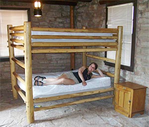 Bunk beds in our cabin
