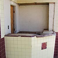 Ticket booth of a theatre undergoing restoration Ticket booth of a theatre undergoing restoration